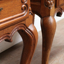Load image into Gallery viewer, x SOLD Pair French Oak Bedside, one a Cupboard, the other Two Drawers. B12762