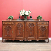 Load image into Gallery viewer, x SOLD Antique French Four Door Sideboard or Hall Cabinet, TV Unit with Two Drawers. B12034