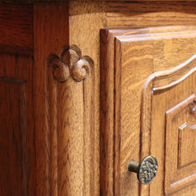 Load image into Gallery viewer, x SOLD Pair French Oak Bedside, one a Cupboard, the other Two Drawers. B12762