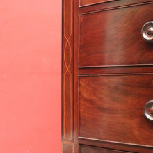 Load image into Gallery viewer, X Sold Antique English Bow Front Mahogany Chest with 8 Drawers & Tunbridge Detail. B12530