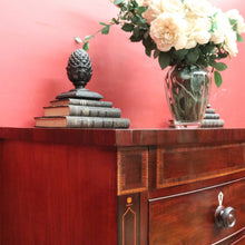 Load image into Gallery viewer, X Sold Antique English Bow Front Mahogany Chest with 8 Drawers & Tunbridge Detail. B12530