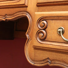 Load image into Gallery viewer, x SOLD Antique French Oak Dressing Table Three Mirrors Five Drawers Scroll Feet. B12815