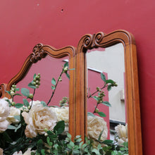 Load image into Gallery viewer, x SOLD Antique French Oak Dressing Table Three Mirrors Five Drawers Scroll Feet. B12815