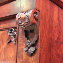 Load image into Gallery viewer, x SOLD Antique English Rosewood Chiffonier Sideboard – Carved Doors, Shelf & Key. B12531