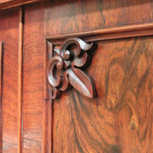 Load image into Gallery viewer, x SOLD Antique English Rosewood Chiffonier Sideboard – Carved Doors, Shelf & Key. B12531