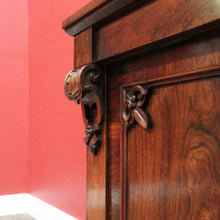 Load image into Gallery viewer, x SOLD Antique English Rosewood Chiffonier Sideboard – Carved Doors, Shelf & Key. B12531