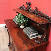 Load image into Gallery viewer, x SOLD Antique English Rosewood Chiffonier Sideboard – Carved Doors, Shelf & Key. B12531