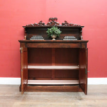 Load image into Gallery viewer, x SOLD Antique English Rosewood Chiffonier Sideboard – Carved Doors, Shelf & Key. B12531
