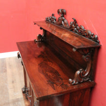 Load image into Gallery viewer, x SOLD Antique English Rosewood Chiffonier Sideboard – Carved Doors, Shelf & Key. B12531