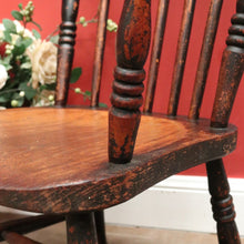 Load image into Gallery viewer, x SOLD Antique English Elm Windsor Armchair, Spindle-Back H-Stretcher Base Chair. B12082