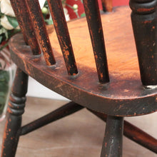 Load image into Gallery viewer, x SOLD Antique English Elm Windsor Armchair, Spindle-Back H-Stretcher Base Chair. B12082