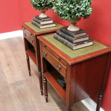 Load image into Gallery viewer, x SOLD Pair of Vintage Mahogany & Leather Side Tables – Burton Reproductions, England. B12548