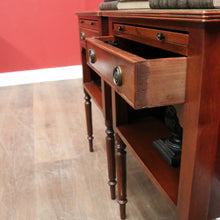 Load image into Gallery viewer, x SOLD Pair of Vintage Mahogany & Leather Side Tables – Burton Reproductions, England. B12548