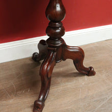 Load image into Gallery viewer, Antique Australian Cedar Side Table – Turned Pedestal, Drawer, Tri-Leg Base. B12551