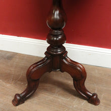 Load image into Gallery viewer, Antique Australian Cedar Side Table – Turned Pedestal, Drawer, Tri-Leg Base. B12551