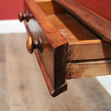 Load image into Gallery viewer, Antique Australian Cedar Side Table – Turned Pedestal, Drawer, Tri-Leg Base. B12551