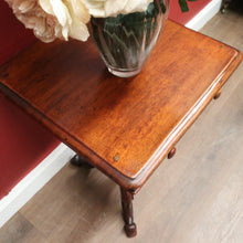 Load image into Gallery viewer, Antique Australian Cedar Side Table – Turned Pedestal, Drawer, Tri-Leg Base. B12551