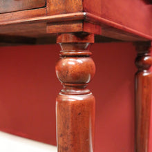 Load image into Gallery viewer, x SOLD Antique English Mahogany Two-Drawer Table – Gallery Back & Brass Castors. B12552