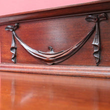 Load image into Gallery viewer, Antique English Mahogany Servery Curved Front Drawers Cupboards Mirror. B12956