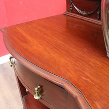 Load image into Gallery viewer, Antique English Mahogany Servery Curved Front Drawers Cupboards Mirror. B12956