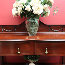 Load image into Gallery viewer, Antique English Mahogany Servery Curved Front Drawers Cupboards Mirror. B12956
