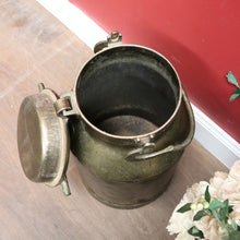 Load image into Gallery viewer, x SOLD Antique French Brass Milk Can with the original Lid, Milk Container. B12016