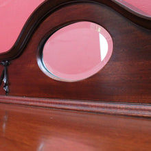 Load image into Gallery viewer, Antique English Mahogany Servery Curved Front Drawers Cupboards Mirror. B12956