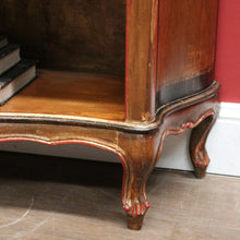Load image into Gallery viewer, x SOLD Italian Narrow Bookcase – Gilt Detailing, Shaped Front, Three Shelves. B12549