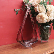 Load image into Gallery viewer, Purple to Clear with Bubble Pattern Murano Stretch Art Glass Vase, Venice, Italy. B12021