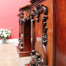 Load image into Gallery viewer, Antique English Twin Pedestal Sideboard, Flame Mahogany Carved Detail. B12959