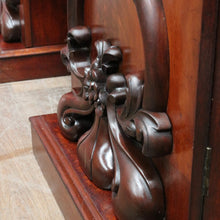 Load image into Gallery viewer, Antique English Twin Pedestal Sideboard, Flame Mahogany Carved Detail. B12959