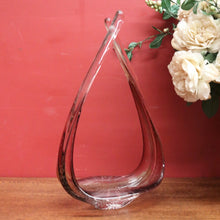 Load image into Gallery viewer, Purple to Clear with Bubble Pattern Murano Stretch Art Glass Vase, Venice, Italy. B12021