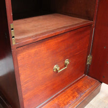 Load image into Gallery viewer, Antique English Twin Pedestal Sideboard, Flame Mahogany Carved Detail. B12959