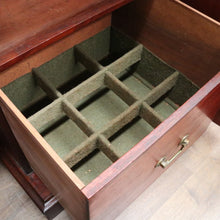 Load image into Gallery viewer, Antique English Twin Pedestal Sideboard, Flame Mahogany Carved Detail. B12959