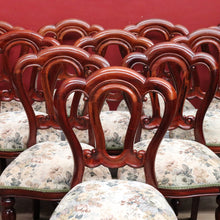 Load image into Gallery viewer, 10 English Mahogany Dining Chairs Vintage Fiddle Back Turned Legs. B12960