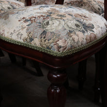 Load image into Gallery viewer, 10 English Mahogany Dining Chairs Vintage Fiddle Back Turned Legs. B12960