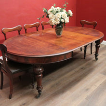 Load image into Gallery viewer, x SOLD Antique Australian Cedar Dining Table – D-End, Extends -2 Leaves, Winder & Crank B12553