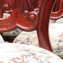 Load image into Gallery viewer, 10 English Mahogany Dining Chairs Vintage Fiddle Back Turned Legs. B12960