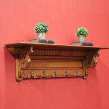 Load image into Gallery viewer, x SOLD Antique French Coat Rack or Oak and Brass Hall Scarf, Hat, Umbrella Holder. B12038