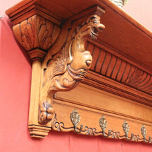 Load image into Gallery viewer, x SOLD Antique French Coat Rack or Oak and Brass Hall Scarf, Hat, Umbrella Holder. B12038
