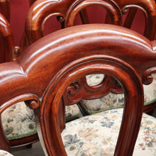 Load image into Gallery viewer, 10 English Mahogany Dining Chairs Vintage Fiddle Back Turned Legs. B12960