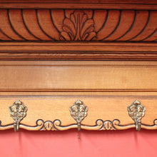 Load image into Gallery viewer, x SOLD Antique French Coat Rack or Oak and Brass Hall Scarf, Hat, Umbrella Holder. B12038