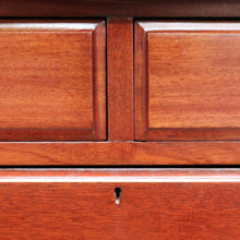 Load image into Gallery viewer, Antique English Mahogany Four Drawer Chest Brass Handles Castors. B12961