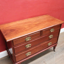Load image into Gallery viewer, Antique English Mahogany Four Drawer Chest Brass Handles Castors. B12961