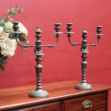 Load image into Gallery viewer, Pair Antique Sheffield Plate Candelabra Silver Plate Candle Holders. B12964