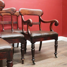 Load image into Gallery viewer, x SOLD Set of 8 Antique Australian Cedar Dining Chairs – includes 6 Chairs and 2 Carvers. B12555