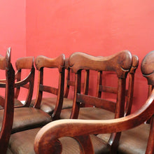 Load image into Gallery viewer, x SOLD Set of 8 Antique Australian Cedar Dining Chairs – includes 6 Chairs and 2 Carvers. B12555