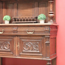 Load image into Gallery viewer, x SOLD Antique French Oak, Brass and Marble Sideboard, Hall Cabinet or Cupboard or Kitchen Dresser. B11463
