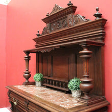 Load image into Gallery viewer, x SOLD Antique French Oak, Brass and Marble Sideboard, Hall Cabinet or Cupboard or Kitchen Dresser. B11463
