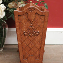 Load image into Gallery viewer, x SOLD Vintage French Oak and Cane Magazine Rack or Magazine Holder with Centre Divider. B12011